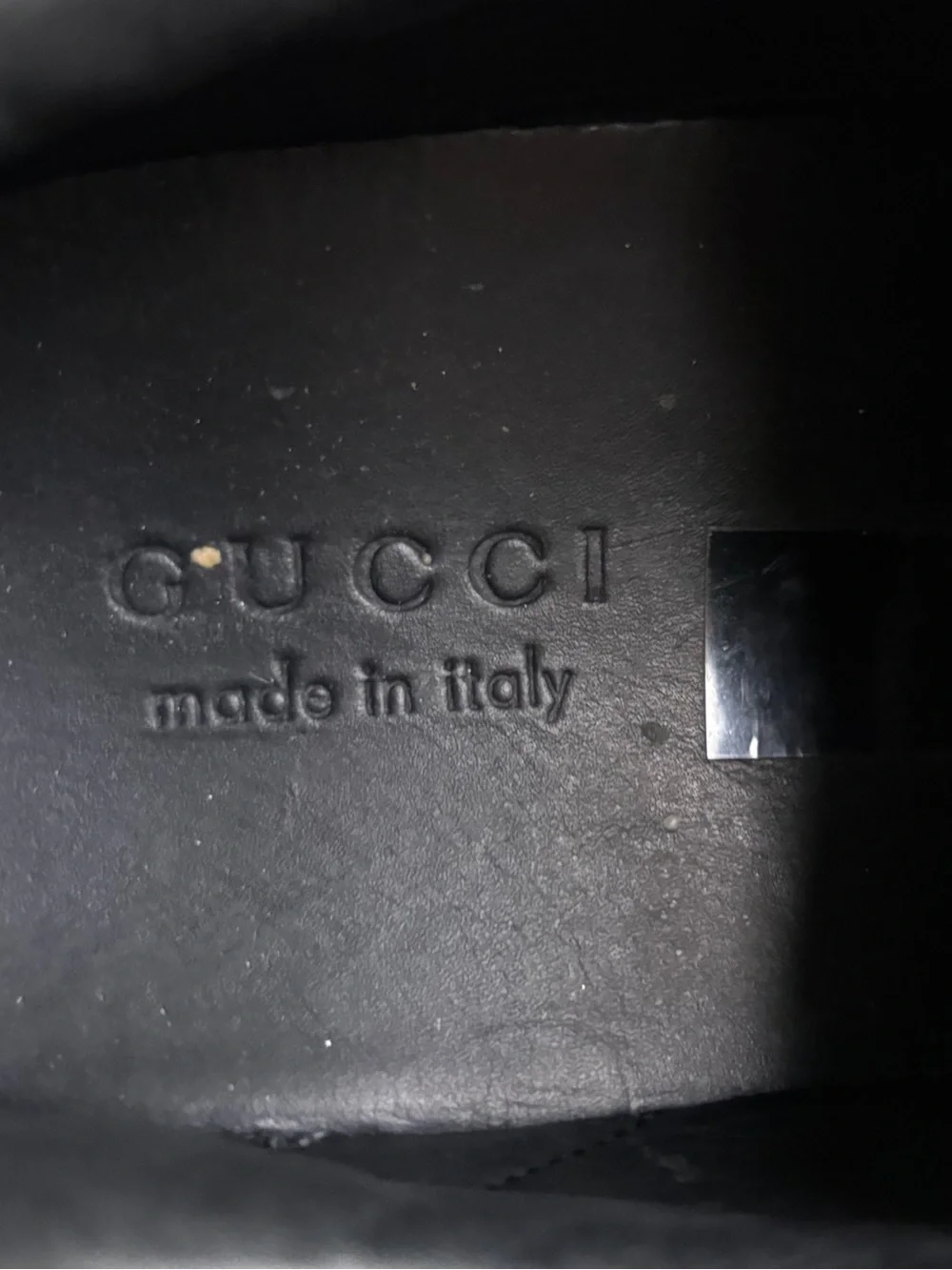 Gucci Ace Black Leather Logo Stripe Sneakers